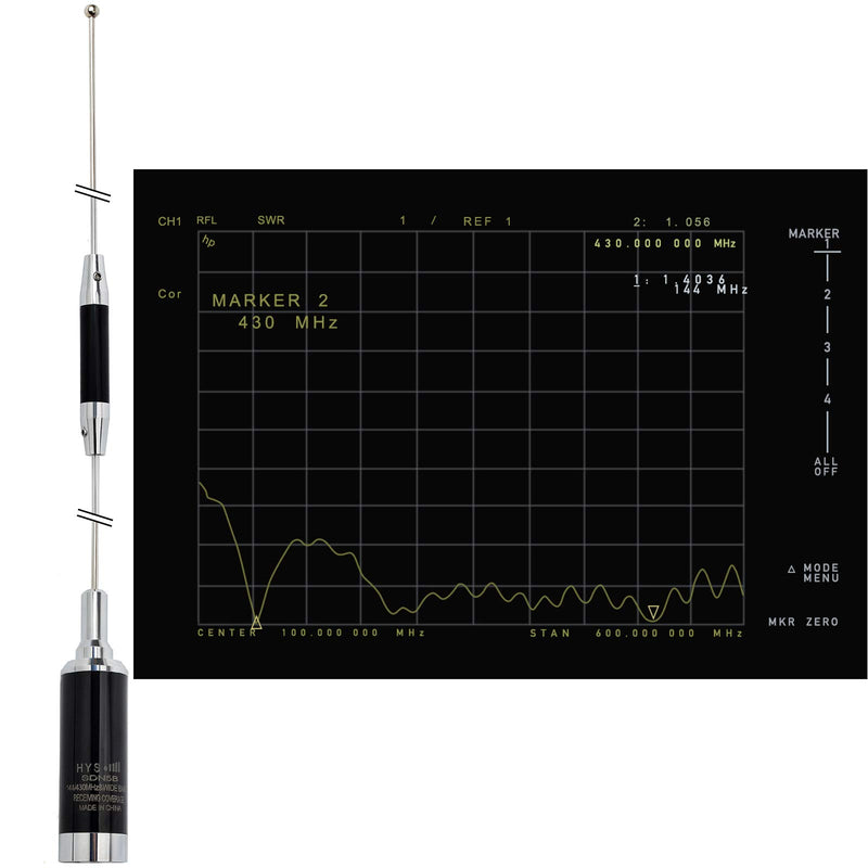 [Australia - AusPower] - HYS Amateur Dual Band NMO Antenna 144MHz (3.0dBi) 430MHz(5.5dBi) Low Profile Pretuned Mobile Antenna for VHF UHF Motorola Midland Kenwood Icom Vertex Blackbox HYT Hytera Radios (TC-SDN5B) 