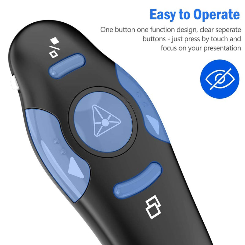 [Australia - AusPower] - Presentation Clicker Wireless Presenter Remote Clicker for PowerPoint Presentation Remote, RF 2.4GHz USB Presentation Clicker PPT PowerPoint Clicker for Mac, Keynote, Computer, Laptop 