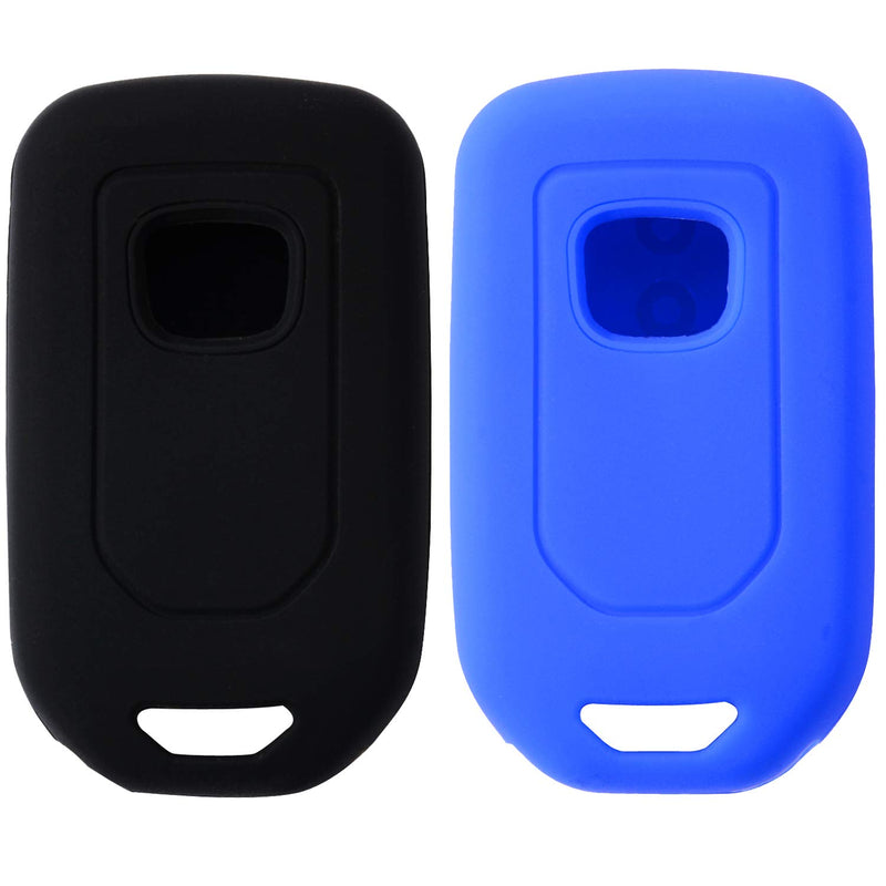 [Australia - AusPower] - Velsman 7 Buttons Key FOB Silicone Cover Case Protector Keyless Entry Case Holder Compatible with 2018 2019 Honda Odyssey Elite - Free Wrist Strap (Black and Blue) Black and Blue 