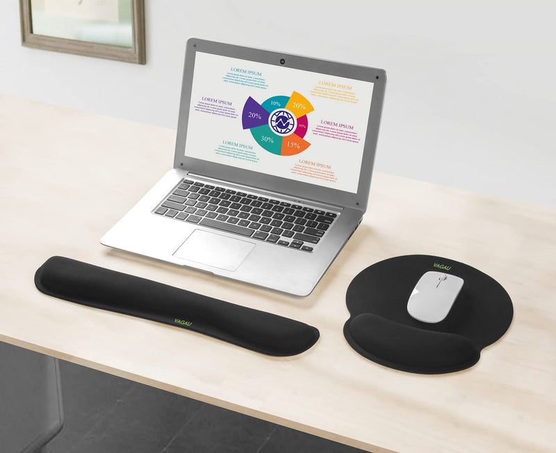 [Australia - AusPower] - Comfy Mee Premium Memory Foam Keyboard and Mouse Wrist Rest Pads Set- for Comfortable Typing &Wrist Pain Relief (Pack of 2) Standard 