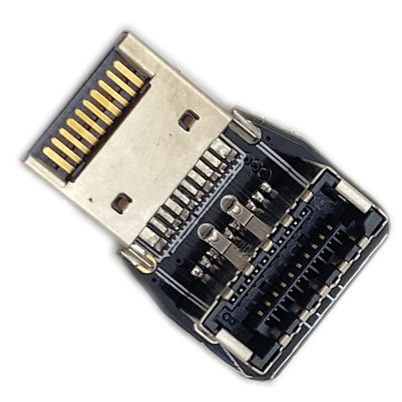 [Australia - AusPower] - DEVMO USB 3.2 Front Panel Internal Connector Type-E 90 Degree Angled Adapter USB Type-C Header 90 Degree Adapter Module (PH74A) (1pc) 
