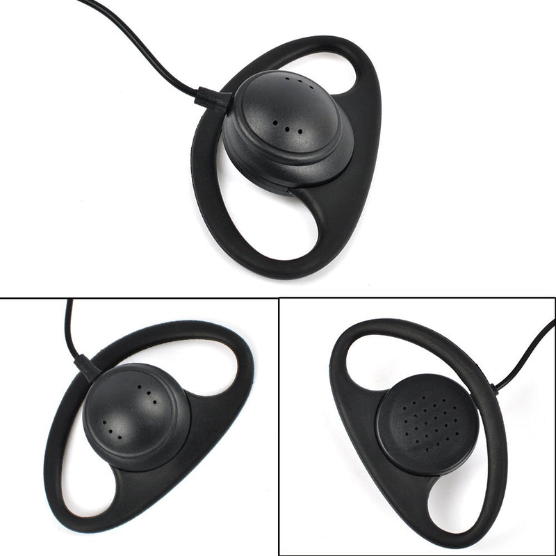 [Australia - AusPower] - HYSHIKRA D Shape Earpiece Headset Earphone with Lapel Clip PTT and Speaker Mic for Baofeng UV-5R BF-888S Arcshell Retevis H-777 RT21 RT22 Kenwood 2 Way Radio (4pack) 