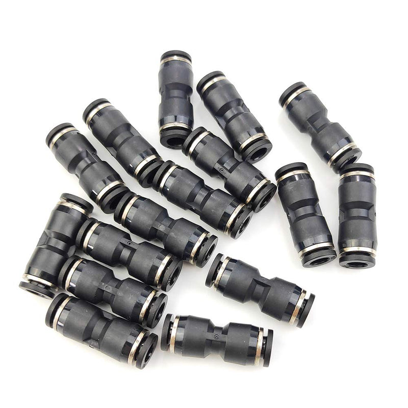 [Australia - AusPower] - 16 Pack Straight Push Connectors Plastic Air Push to Connect Fittings Quick Connect Assortment Quick Release Pneumatic Push Connectors 6mm, 1/4" Union Straight x 1/4" Tube OD 