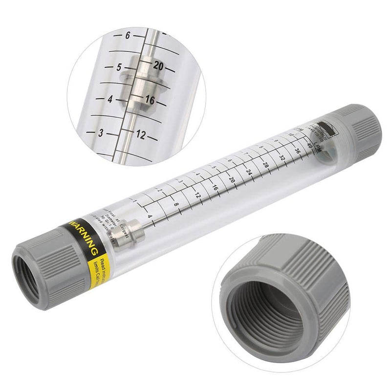 [Australia - AusPower] - Water Liquid Inline Flowmeter 1" PT Female Threaded, 5-50GPM Clear Acrylic Water Flowmeter with Stainless Steel Float for Pipeline Flow Measure 