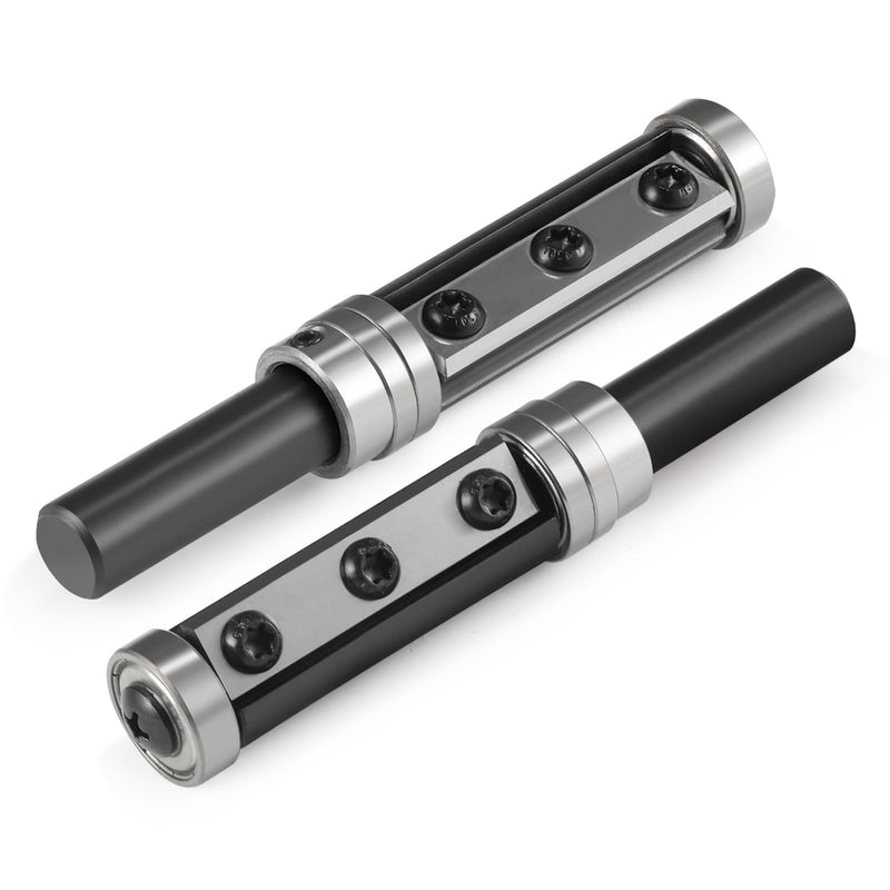 [Australia - AusPower] - Insert Carbide Top and Bottom Bearing Flush Trim Router Bit 1/2 Inch Shank, 3/4" Cut Dia, 2" Cutting Length,Spiral Flush Trim Pattern Template Router Bit Double Bearings for Wood Trimming 