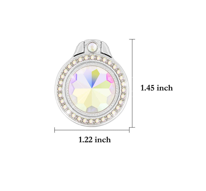 [Australia - AusPower] - lenoup Glitter Bling Bling Phone Ring Holder,Sparkle Phone Ring Artificial Diamond Stand,Rhinestone Cell Phone Finger Ring for Phones,Pad(Silver) Silver 