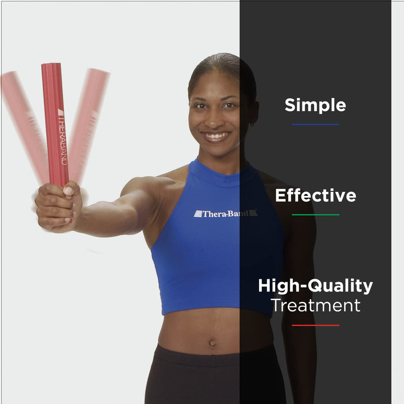 [Australia - AusPower] - THERABAND FlexBar, Tennis Elbow Therapy Bar, Relieve Tendonitis Pain & Improve Grip Strength, Resistance Bar for Golfers Elbow & Tendinitis New Version Red - Light 