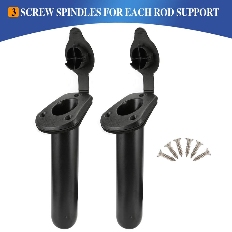 [Australia - AusPower] - Anndason 2 Pcs Kayak Deck Plastic Flush Mount Fishing Boat Rod Holders and Cap Cover, Fishing Tackle Accessory Tool 