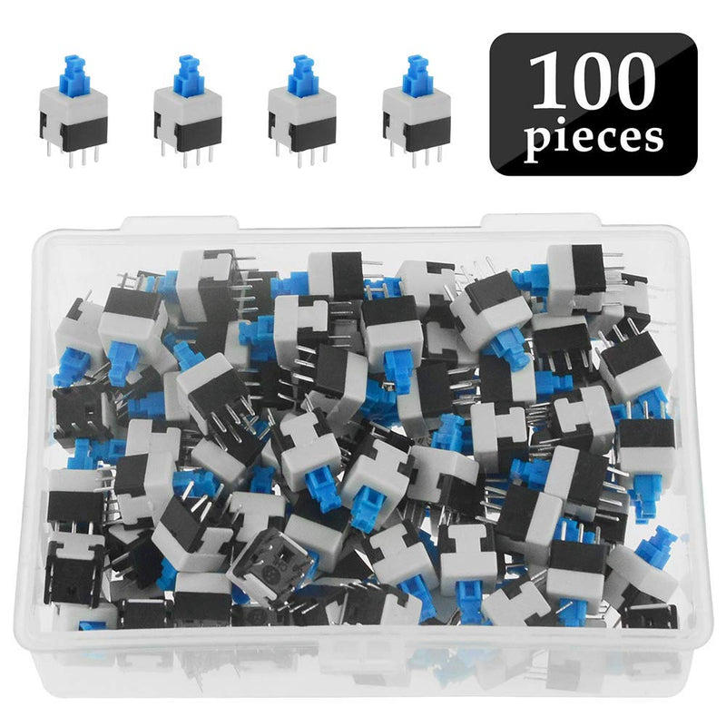 [Australia - AusPower] - XINGYHENG 100pcs 6 Pin DPDT Self-Locking Power Micro Push Button Switches 8mmx8mm 