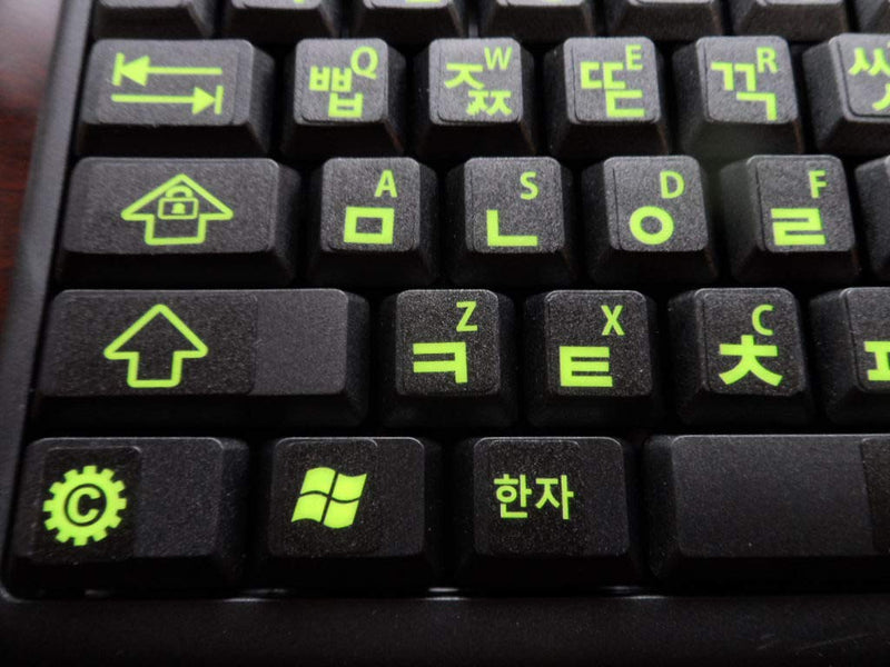 [Australia - AusPower] - Korean Keyboard Stickers with Bold Bright Inlays. Large Symbols Will Not Wear, Smudge or Fade. Korean Conversion for All Laptop and Desktop Keyboards Also Free USB LED Light (White). 