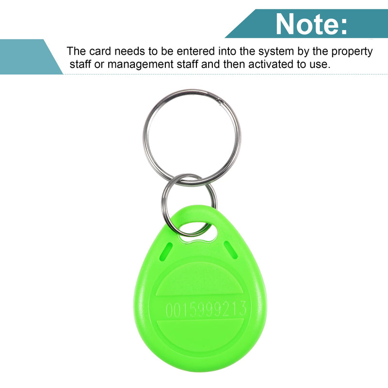 [Australia - AusPower] - MECCANIXITY ID Card Key Fobs RFID Proximity 125KHz TK4100 Read Only Contactless Token Tag for Door Entry Access Control System, Green Pack of 15 