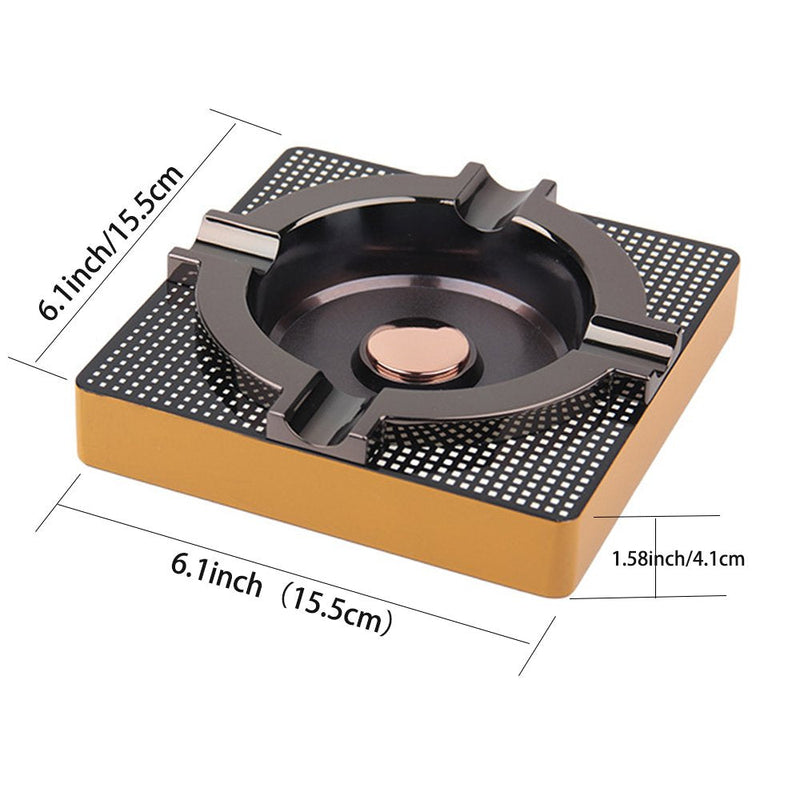[Australia - AusPower] - OILP Cigar Ashtray Metal Outdoor Cigar Cigarette Ashtray for Patio/Home Modern Table Cigar Ashtrays -(Square,Alloy) 