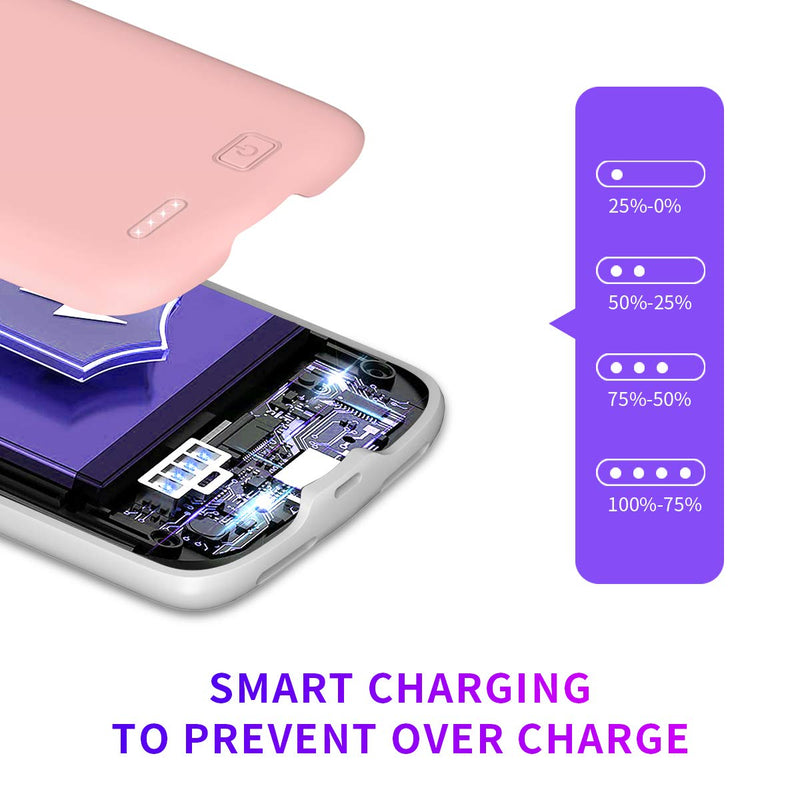 [Australia - AusPower] - Battery Case for iPhone 11,JUBOTY 6000mAh Charging Case Protective Portable Rechargeable Battery Charger Case for iPhone 11(Pink) Pink 