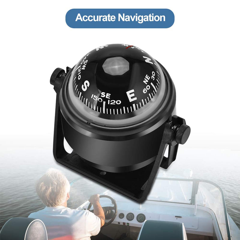 [Australia - AusPower] - Yosoo Health Gear Boat Compass, Adjustable Marine Ball Night Vision Compass, Navigation Marine Compass with Adjustable Mounting Bracket for Car Watercraft Boat Caravan Truck 
