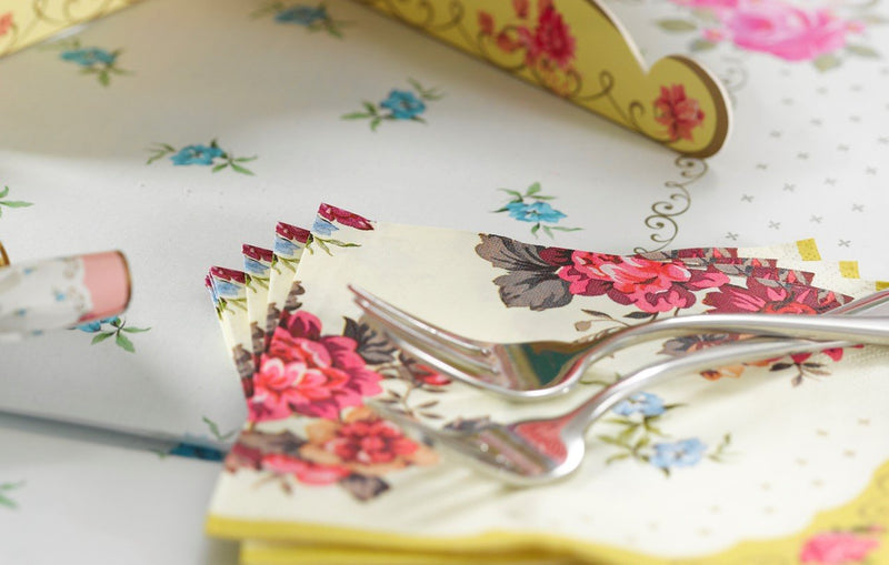 [Australia - AusPower] - Talking Tables Tea Party Floral Napkins | Truly Scrumptious | Also Great for Birthday Party, Baby Shower, Wedding and Anniversary | Paper, 30 Pack 1 