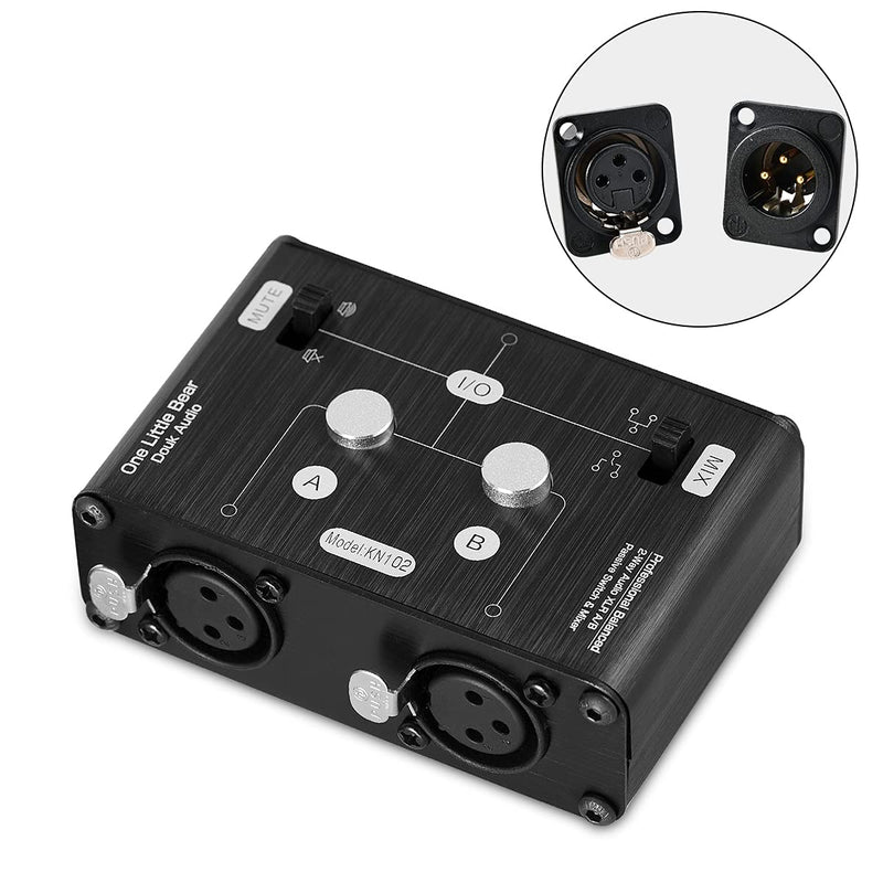 [Australia - AusPower] - 2 Way XLR Balanced Stereo Audio Switcher Passive A/B Mini Switch Box Mixer Sound Splitter (KN102, 2-IN-1-OUT) 