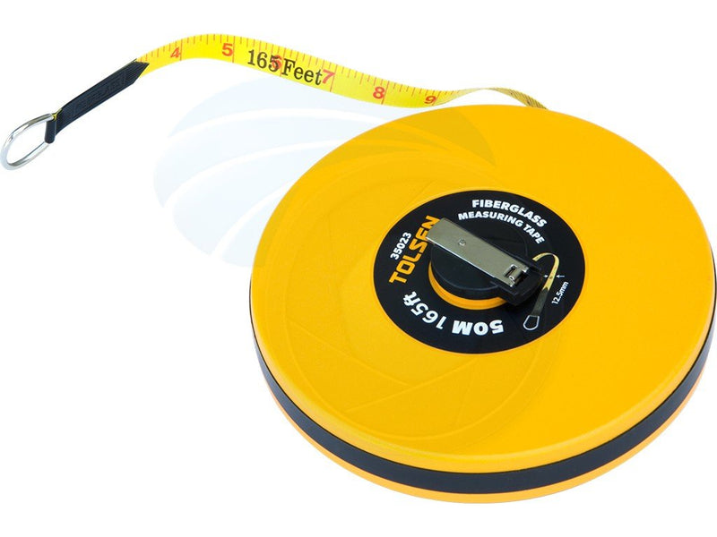 [Australia - AusPower] - 50M 165FT Constriction Imperial Metric Fiberglass Measuring Tape Reel 