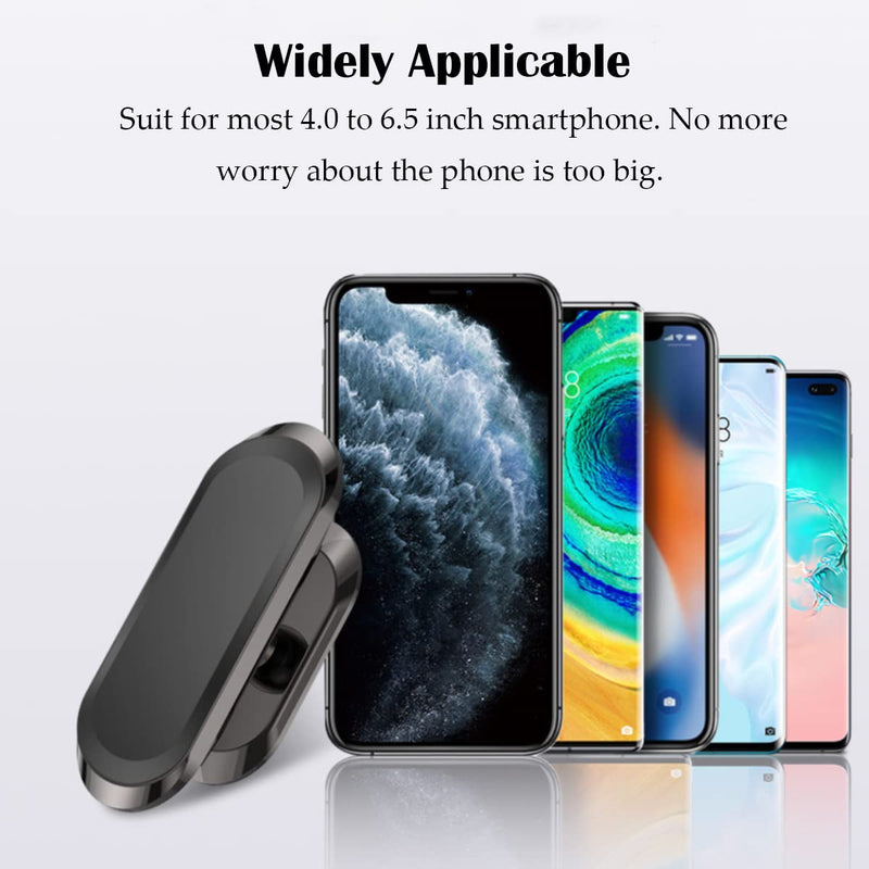 [Australia - AusPower] - Magnetic Phone Mount for Car, Universal Dashboard Holder, 360° Rotation Strong Magnet Car Phone Holder for Mobile Phones and Mini Tablets Such as Samsung, iPhone, LG, etc (2 Pcs Black) 