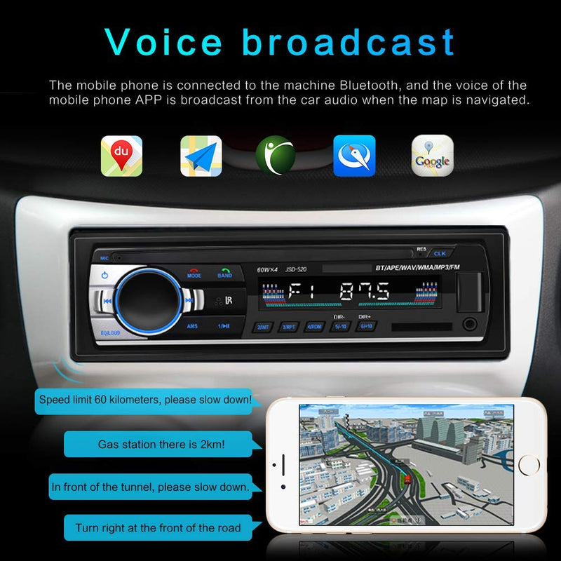 [Australia - AusPower] - Single Din Car Stereo Bluetooth Car Radio Multimedia Car Audio Digital Media Receiver Systems Autoradio Hands-Free Calling,USB Port,SD,AUX-in,FM Radio,Built-in Microphone 