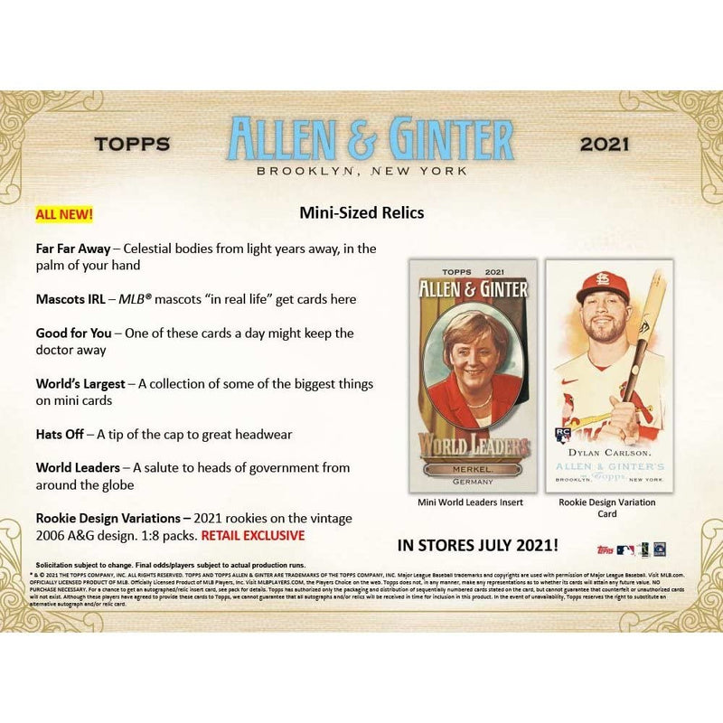 [Australia - AusPower] - Topps 2021 Allen & Ginter Baseball Value Box 