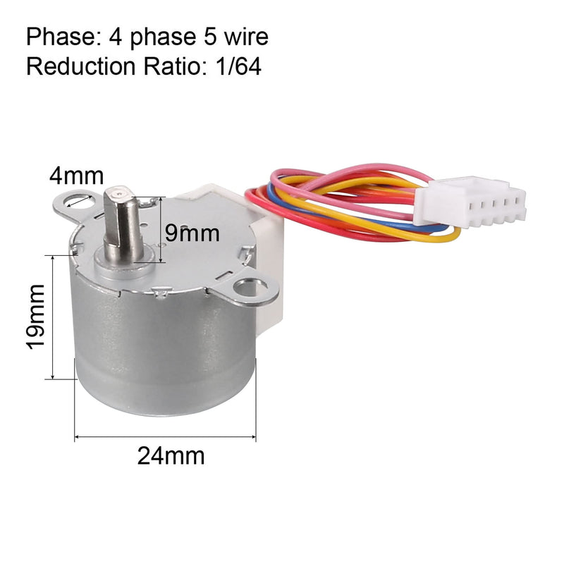 [Australia - AusPower] - uxcell 24BYJ48 DC 5V Reduction Stepper Motor Micro Reducer Motor 4-Phase 5-Wire 1/64 Reduction Ratio 