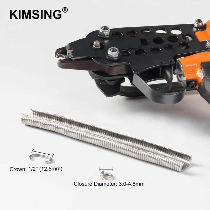 [Australia - AusPower] - KIMSING SC760 16 Gauge 5/8'' Crown Stainless Steel C Ring Staples C-Rings Hog Rings, Wire Fencing Staples, Fasteners for C Ring Stapler, Hog Ring Tool, C Ring Plier, 1000 PCS/Pack 