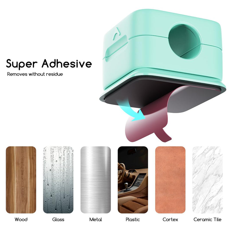 [Australia - AusPower] - smofish Cord Organizer Holder, 6 Pack Magnetic Desk Cable Clips Management, Hide Phone Charging Cable Keeper, Strong Adhesive Wire Charger Holder for Nightstand, Kitchen Appliances, Office Supplies mint green 