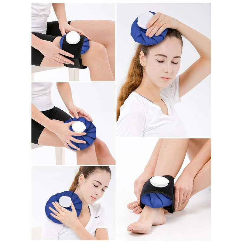 [Australia - AusPower] - Elitehood Ice Cold Pack Reusable Ice Bags Hot Water Bag for Injuries, Hot & Cold Therapy and Pain Relief with Elastic Breathable Support Wrap, 4-Pack, 3 Sizes (6"/9"/11"), (for Hot Therapy is 50-60℃) 