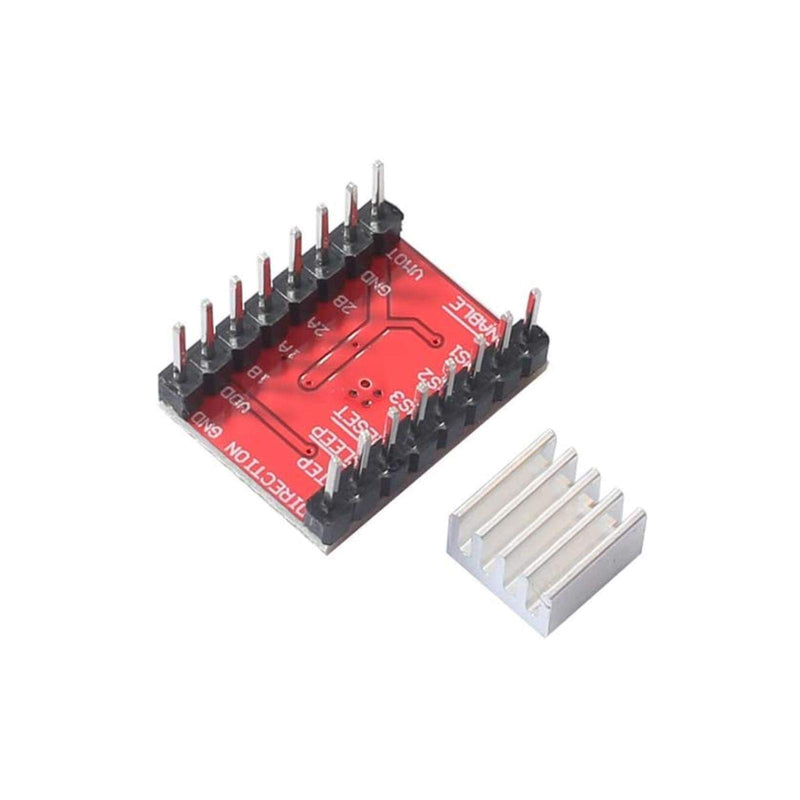 [Australia - AusPower] - 5pcs A4988 Stepper Motor Driver pololu StepStick Module Board Red with Aluminum Heat Sink Compatible with ramps 1.4 3D Printer Reprap, CNC Machine or Robotics 