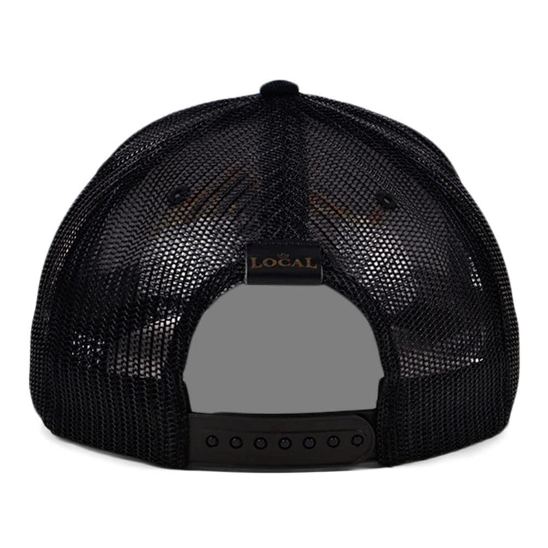 [Australia - AusPower] - Local Crowns Generic Fish Night Views Mountain Trucker Adjustable Snapback Black/Generic Fish Patch Cap Black/ Generic Fish Patch 