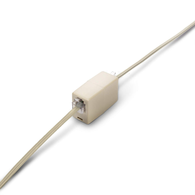 [Australia - AusPower] - Phone Line Cord 100 Feet - Modular Telephone Extension Cord 100 Feet - 2 Conductor (2 pin, 1 line) Cable - Works Great with FAX, AIO, and Other Machines - Ivory 100 Feet Cord (30 Meter) 