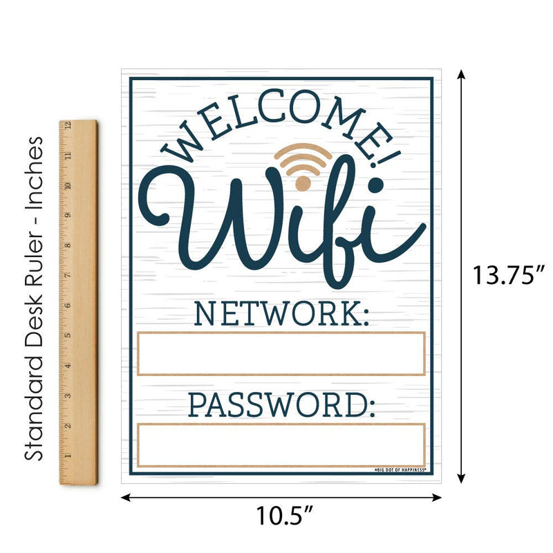[Australia - AusPower] - Big Dot of Happiness Wifi Password Sign - Business and Home Decorations - Printed on Sturdy Plastic Material - 10.5 x 13.75 inches - Sign with Stand - 1 Piece 