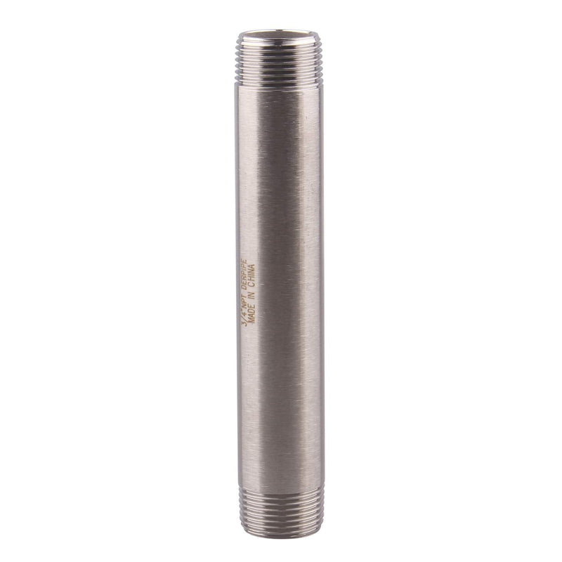 [Australia - AusPower] - DERPIPE 3/4" X 3/4" NPT Male Nipple Stainless Steel 304 Cast Pipe Coupling fitting 6" Length 3/4" Male NPT 