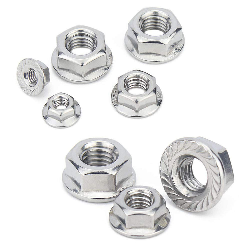 [Australia - AusPower] - 1/4-20 Serrated Flange Hex Lock Nuts, SpzcdZa 50pcs 304 Stainless Steel Serrated Metric Hex Flange Lock Nuts,Bright Finish 1/4"-20(50pcs) 