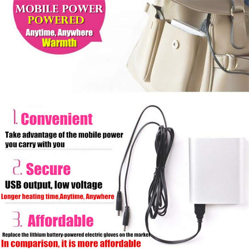 [Australia - AusPower] - Women's & Men's USB Heated Gloves Knitting Hands Full & Half Heated Fingerless Heating Warmer with Button Washable Design, Mitten Winter Hands Warm Laptop Gloves Gray 