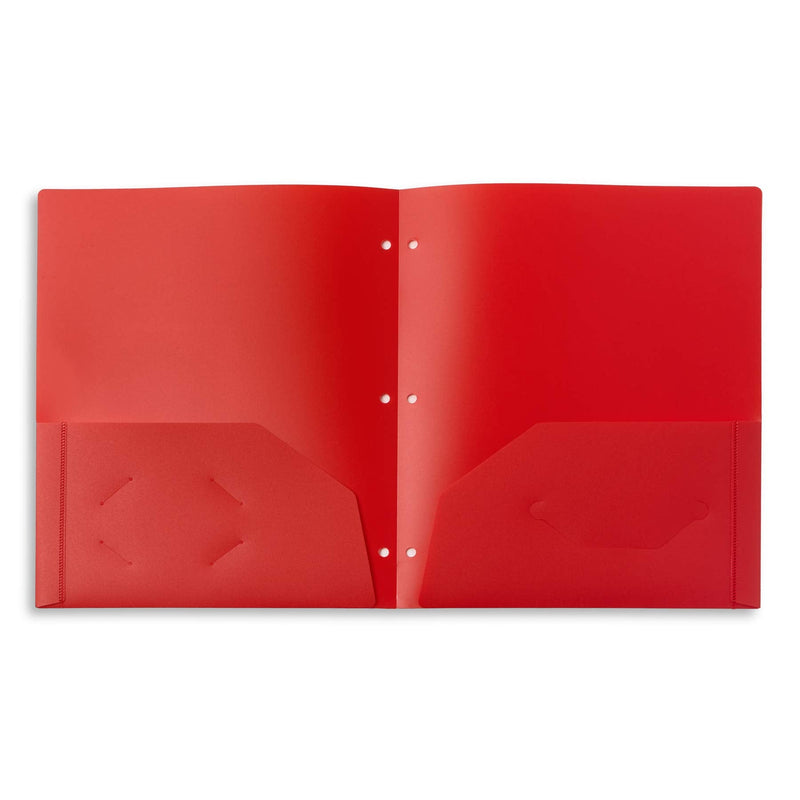 [Australia - AusPower] - Blue Summit Supplies Multicolor Plastic Two Pocket Folders with 3 Holes, Plastic Folders with 2 Pockets and Business Card Slot, 3 Hole Punched 2 Pocket Folders for School, Home, and Work, 6 Pack 