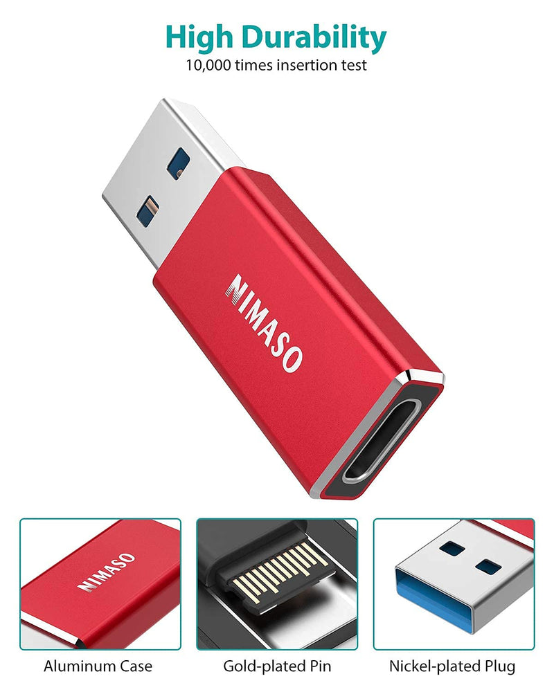 [Australia - AusPower] - USB C Female to USB Male Adapter (2 Pack),NIMASO USB C to USB Adapter 5 Gbps, 
