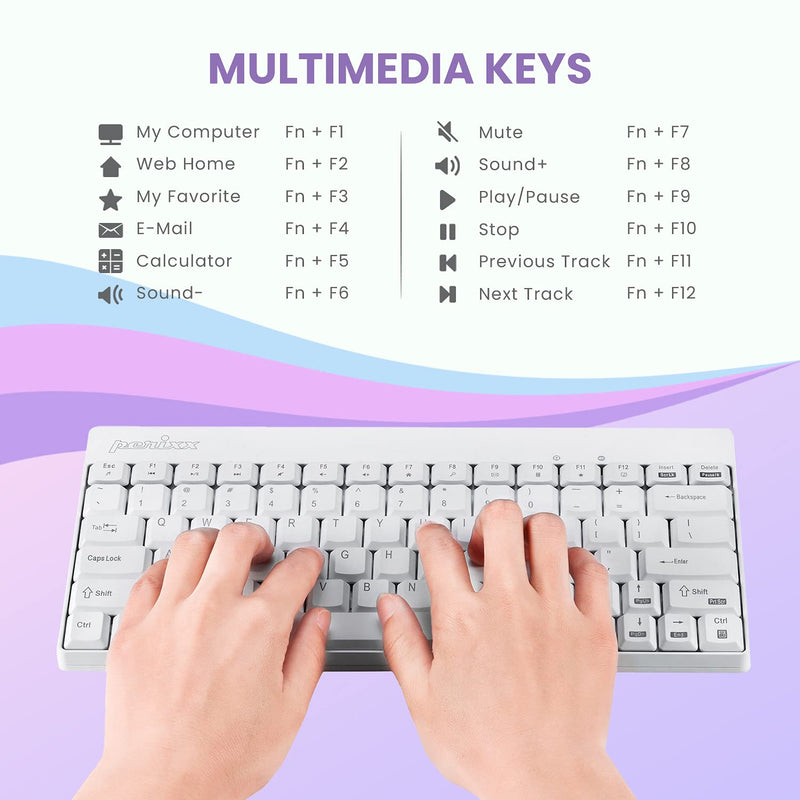 [Australia - AusPower] - Perixx Periduo-712W Wireless Mini Keyboard and Mouse Set, White, US English Layout,PERIDUO-712 