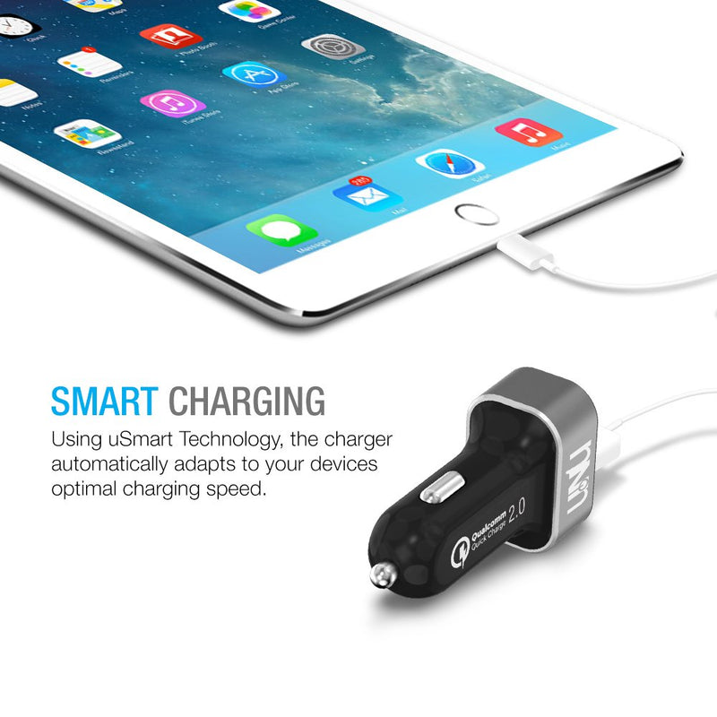 [Australia - AusPower] - Quick Charge 2.0 Car Charger, UNU Dual USB Car Charger Power Charging 36W QC 2.0 2-Port for Samsung Galaxy S8/S8+, Note 8, iPhone 7, 6s 6 Plus, iPad Pro/Mini, LG G6, HTC, Nexus and More Devices 