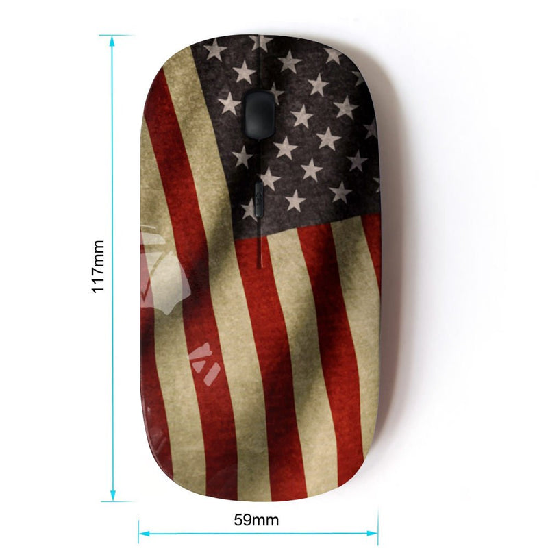 [Australia - AusPower] - Graphic4You Waving Flag American USA United States Ergonomic Wireless Mouse with Nano Receiver 