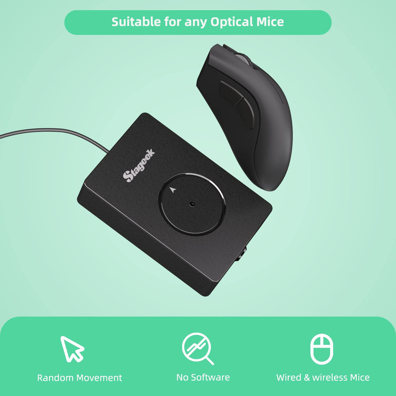 [Australia - AusPower] - Stageek Mouse Jiggler, Mechanical 100% Undetectable by IT,Mouse Mover with On/Off Switch, Simulates Mouse Movement and Prevents Computer from Going into Sleep, No Software Needed, Plug &Play 