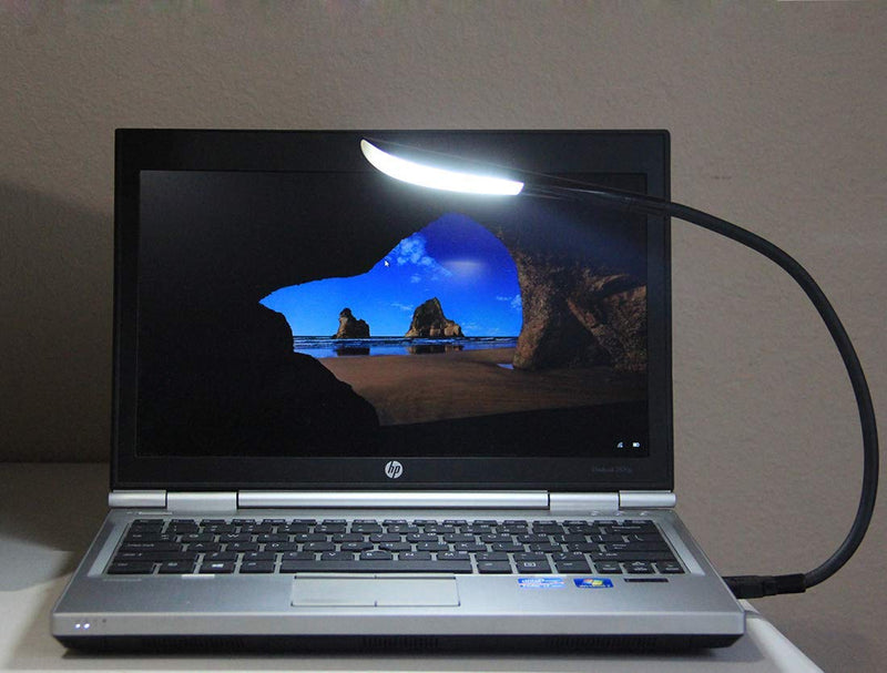 [Australia - AusPower] - USB Reading Lamp with 14 LEDs Dimmable Touch Switch and Flexible Gooseneck for Notebook Laptop, Desktop, PC and MAC Computer + On/Off Setting (14 LED, Black) 14 LED 