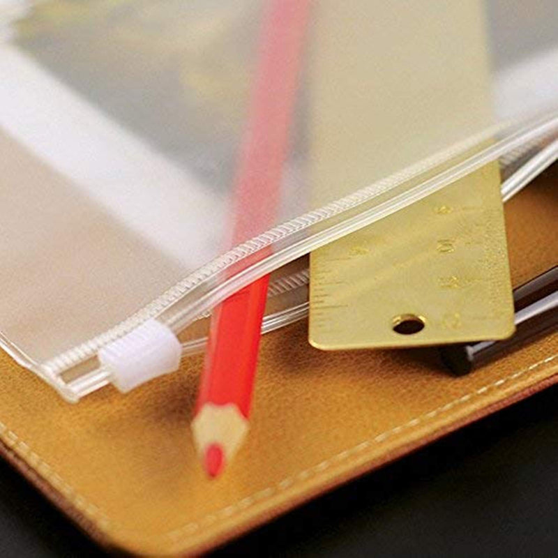 [Australia - AusPower] - LONG TAO 12 Pcs A5 6 Holes Loose Leaf Notebook Refills Filler Organizer 6 Pcs Zipper Bag and 6 Pcs Business Card Refill Page Included 