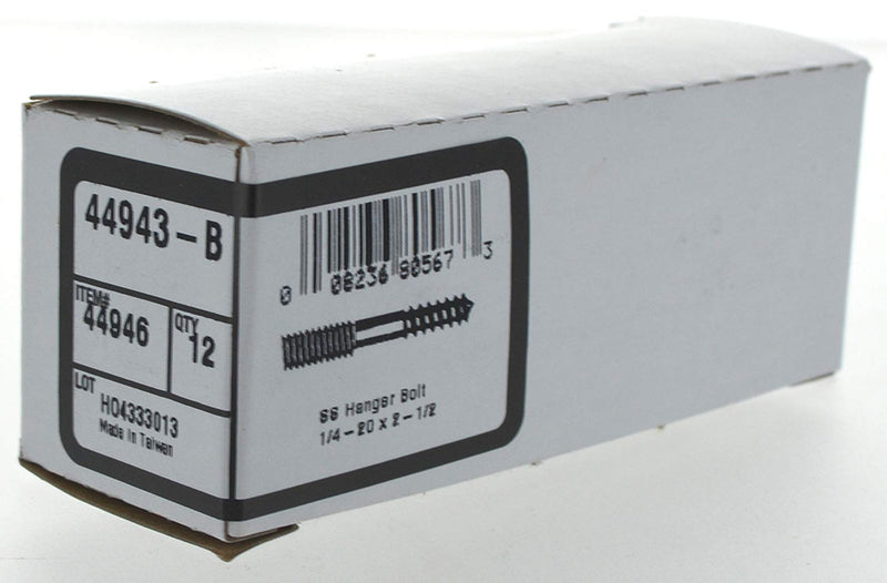 [Australia - AusPower] - The Hillman Group 44946 1/4-20 x 2-1/2-Inch Stainless Steel Hanger Bolts, 12-Pack 