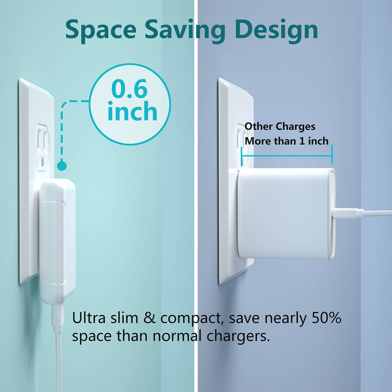 [Australia - AusPower] - Wall Charger with USB Ports, Costyle 3 Pack 18W Fast Charge 3.0 Slim USB Wall Plug Adapter Fast Charging Block with Foldable Plug Compatible for iPhone 11 XR 8 Plus, Samsung Galaxy S10 S9 (White) White 