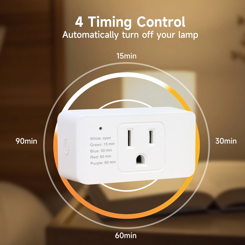 [Australia - AusPower] - Indoor dimmer and Timer switches for led Lights, Remote Control Light dimmer Switch Plug in,100FT Range for Dimmable Bulb/Table Lamp String Lights 90V-120V 