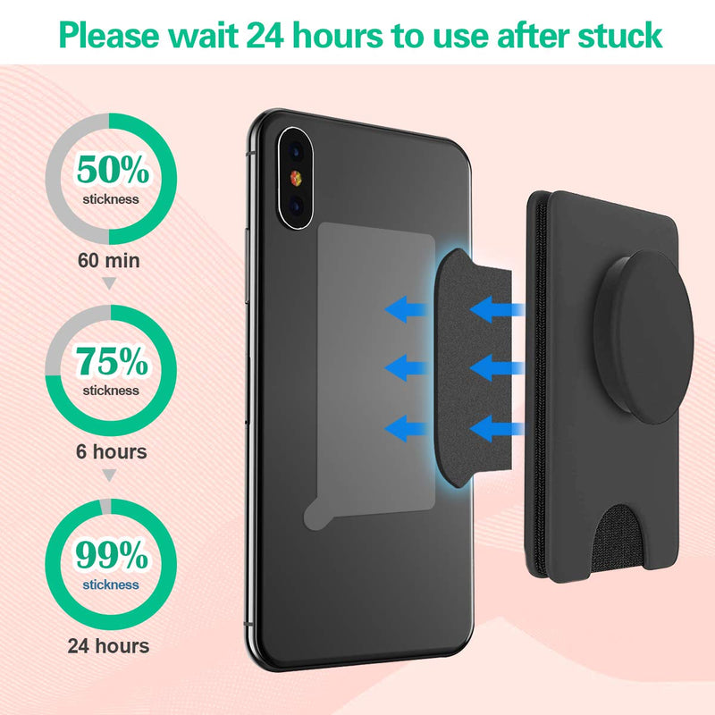 [Australia - AusPower] - Sticky Adhesive Replacement for Pops Socket Wallet Plus Base, 9pcs 3M VHB Strong Glue Sticker Pads for Cell Phone Wallet+ Case Back, Double Sided Tape for iPhone 13 12 Pro Max Mini, Samsung and More 