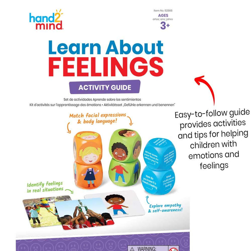 [Australia - AusPower] - hand2mind Learn About Feelings Set, Social Skills Games for Kids, 10 Social Emotional Learning Activities, 30 Emotion Cards, 1 Feelings Chart, Calming Corner, Play Therapy Games, Preschool Learning 