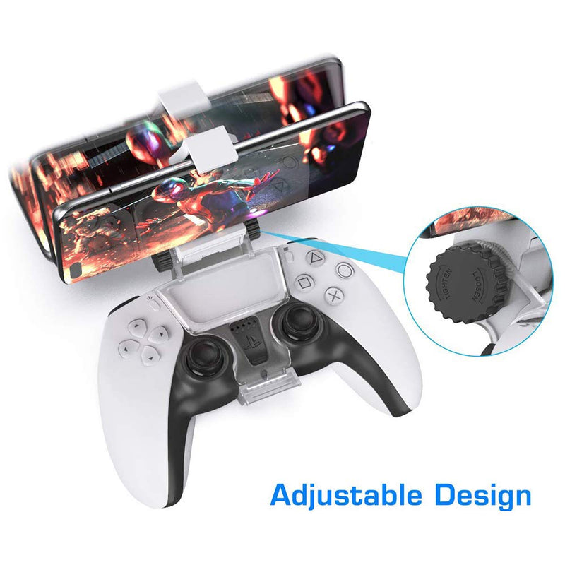 [Australia - AusPower] - PS5 Controller Phone Clip Mount Holder, Android/iOS Mobile Phone Holder Smartphone Clamp Game Controller Mount for Playstation 5 Wireless Controller 