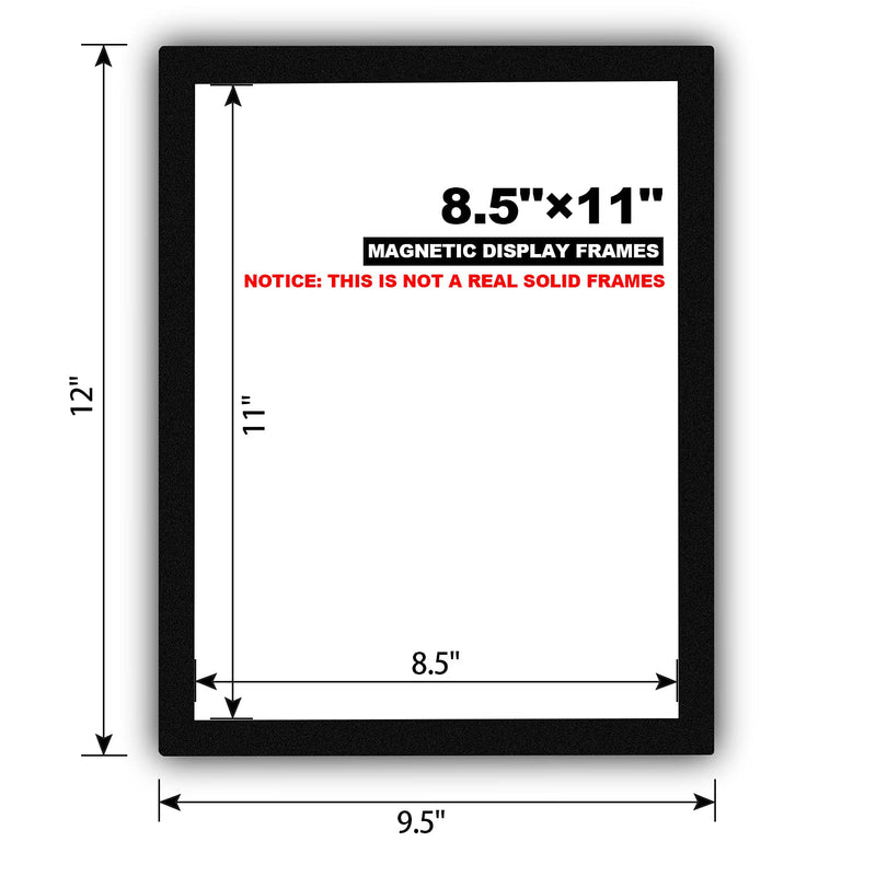 [Australia - AusPower] - Nellvita 4Pcs Magnetic Signs Holder, for 8.5" x 11" Letter, Durable PVC Magnetic Document Holder, Magnetic Picture Poster Frame, Can Self-Adhesive Wall/ Door/ Window or Magnetic for Refrigerator Black 4 Pcs 